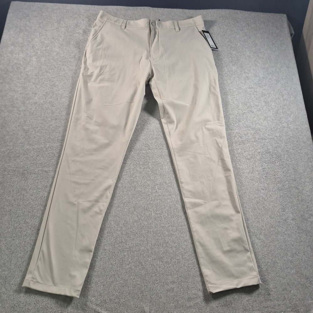 RHONE XXX Stretch Commuter Slim Pants Men's 35x32 Stone Khaki